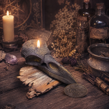 Raven Skull Candle 17cm