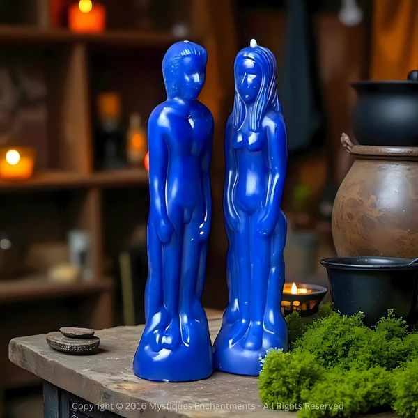 Blue Figure Candles 18cm