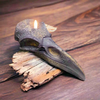 Raven Skull Candle 17cm