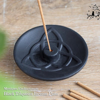 Black Triquetra Incense Plate